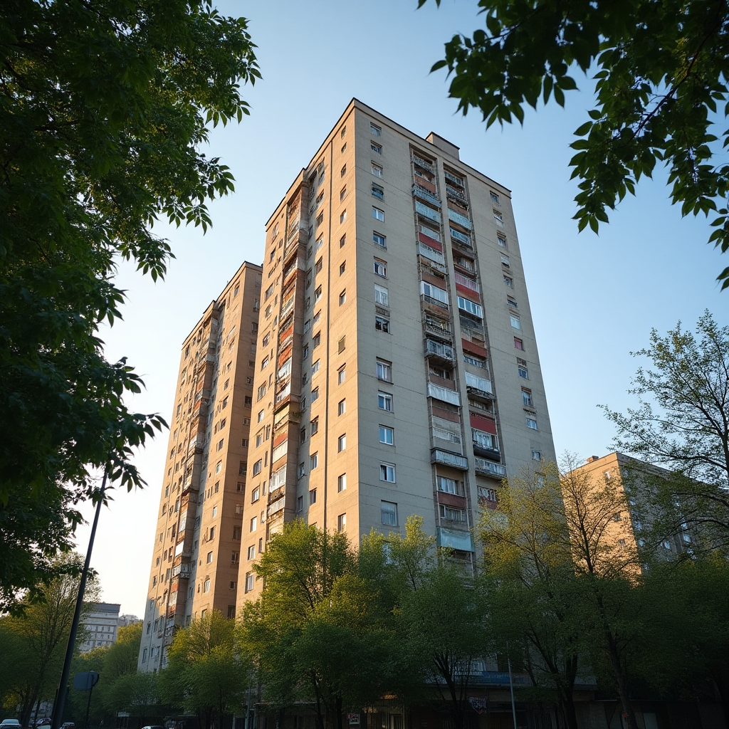 Bloc rezidențial din București, vedere exterioară